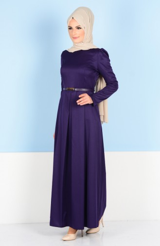 Dress with Belt 2830-08 Purple 2830-08