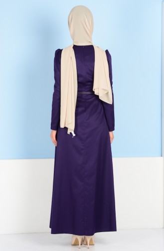 Dress with Belt 2830-08 Purple 2830-08