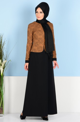 Black Hijab Dress 7131-08