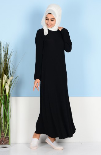 Black Hijab Dress 438-01
