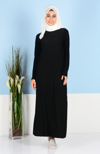 Black Hijab Dress 438-01