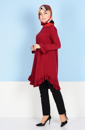 Ruffled Tunic 1013-02 Claret Red 1013-02