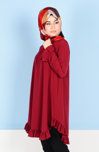 Ruffled Tunic 1013-02 Claret Red 1013-02