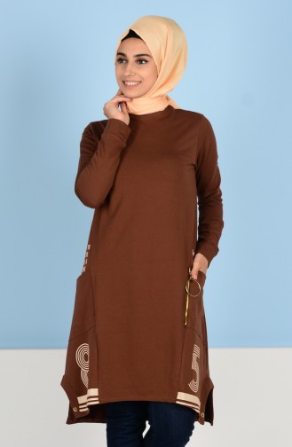 Sports Tunic with Print 1476-07 Brown 1476-07