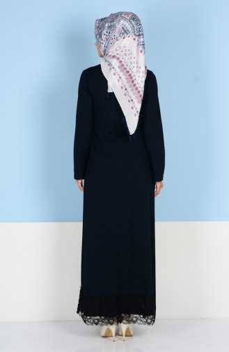 Navy Blue Hijab Dress 4102-05