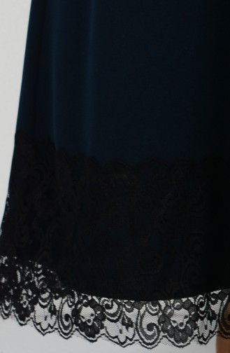 Navy Blue Hijab Dress 4102-05