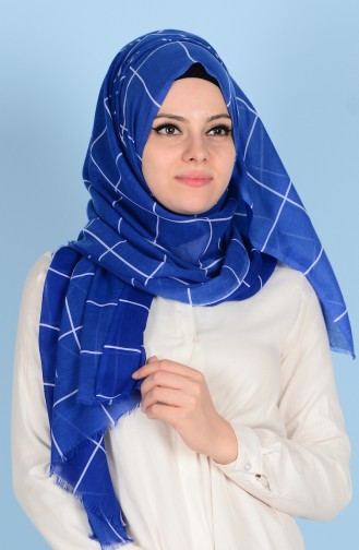 Decorated Cotton Shawl 50302-09 Saxon Blue 09