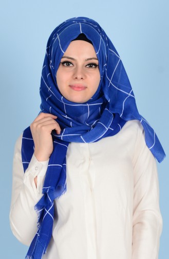 Decorated Cotton Shawl 50302-09 Saxon Blue 09