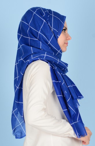 Decorated Cotton Shawl 50302-09 Saxon Blue 09