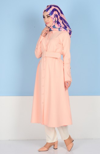 Coat with Belt 1487-04 Salmon 1487-04