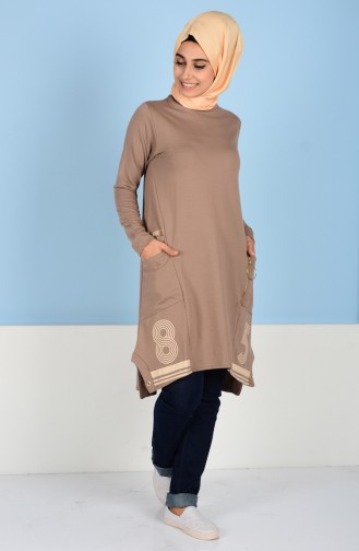 Sports Tunic with Print 1476-06 Mink 1476-06