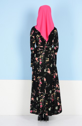 Grün Hijab Kleider 7256B-01