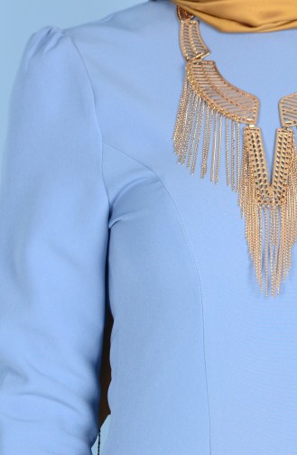 Babyblau Hijab-Abendkleider 7001-04