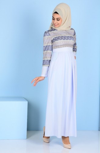 Lacing Detailed Dress 3147-03 Ice Blue 3147-03
