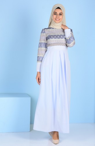 Lacing Detailed Dress 3147-03 Ice Blue 3147-03