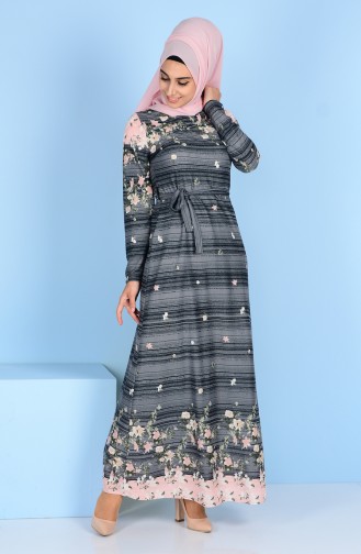Rauchgrau Hijab Kleider 2041-03