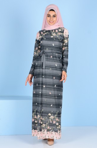 Rauchgrau Hijab Kleider 2041-03