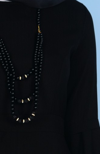 Necklace Detailed Dress 0688-02 Black 0688-02