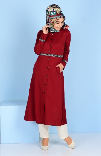 Coat with Buttons 0494-03 Claret Red 0494-03