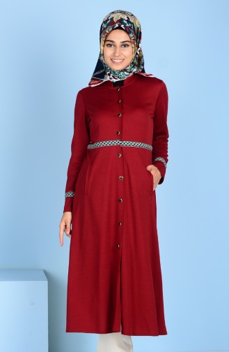 Coat with Buttons 0494-03 Claret Red 0494-03