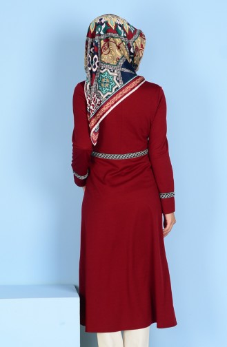 Coat with Buttons 0494-03 Claret Red 0494-03