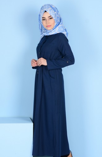 Ruched at Waist Tunic with Buttons1187-02 Indigo 1187-02