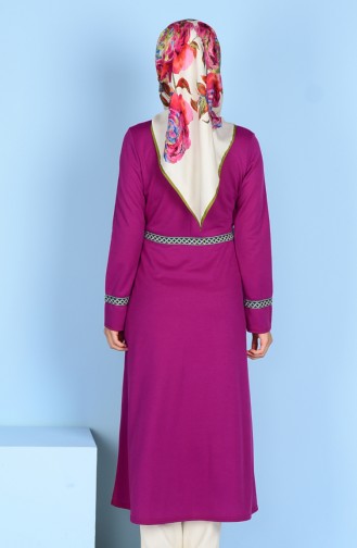 Coat with Buttons 0494-07 Purple 0494-07