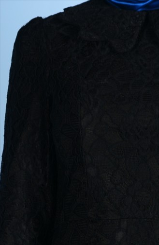 Dantel Kaplamalı Elbise 3117A-03 Siyah