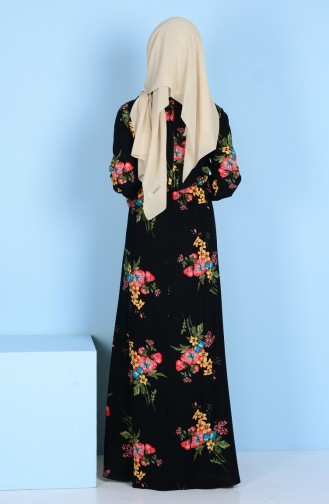 Schwarz Hijab Kleider 4090-05