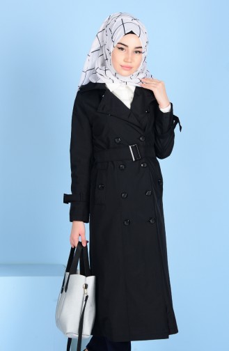 Trenchcoat with Buttons 1907-04 Black 1907-04