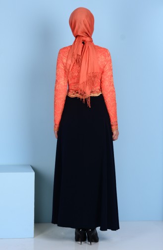 Kleid mit Spitzen 3162-06 Orange 3162-06