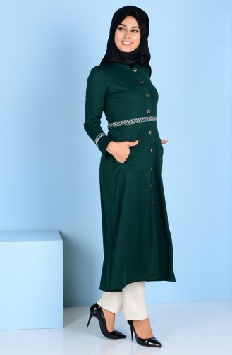 Coat with Buttons 0494-01 Green 0494-01