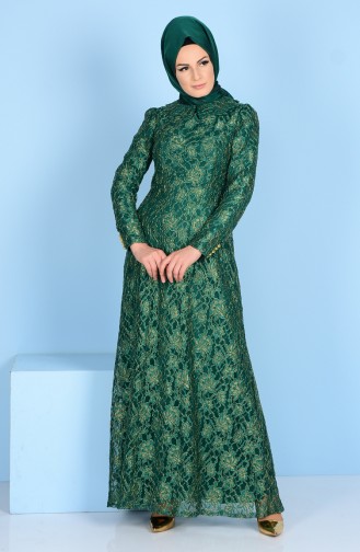 Robe Hijab Vert emeraude 3117-02