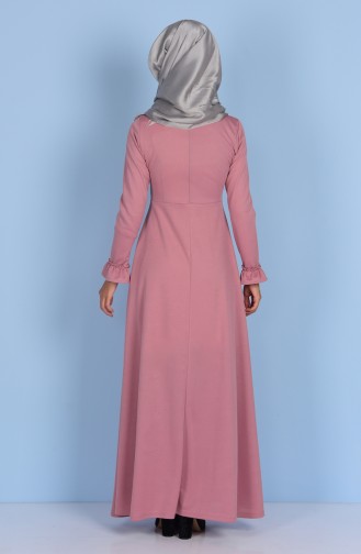 Lacing Detailed Dress 2103-01 Dry Rose 2103-01