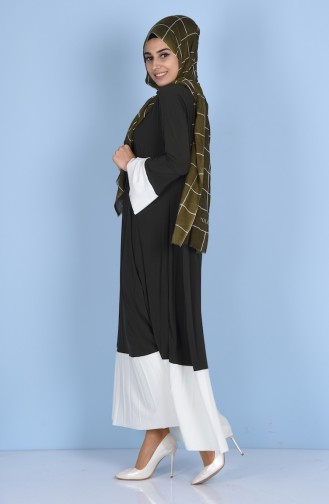 Robe Garnie Plissée 1911-03 Vert Khaki 1911-03