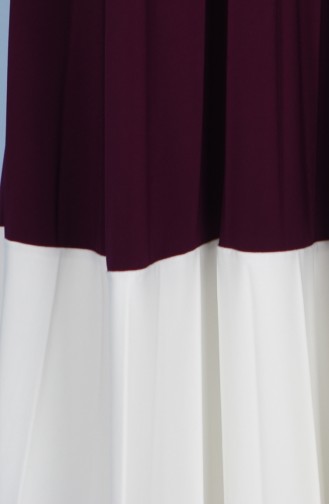 فستان مُزين بتفاصيل من الكشكش 1911-02 لون بنفسجي 1911-02