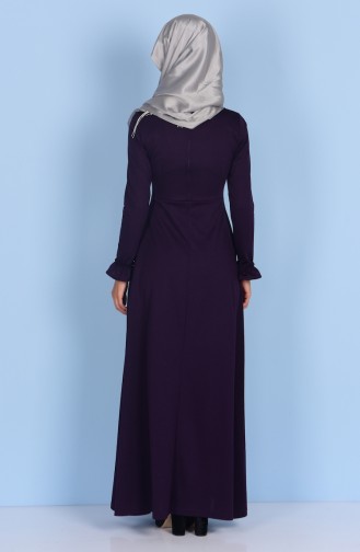 Lacing Detailed Dress 2103-03 Purple 2103-03