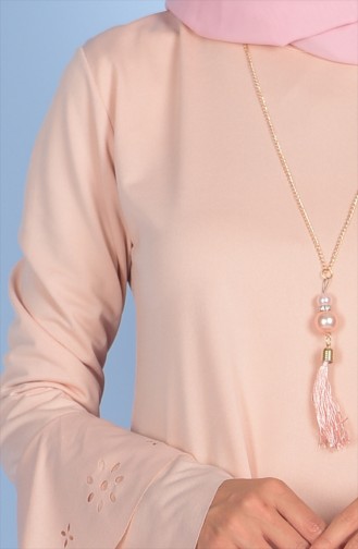 Necklace Detailed Tunic 0644-08 Salmon 0644-08