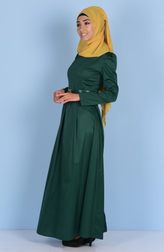 Smaragdgrün Hijab Kleider 2804-17