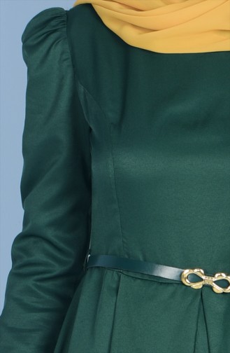 Smaragdgrün Hijab Kleider 2804-17