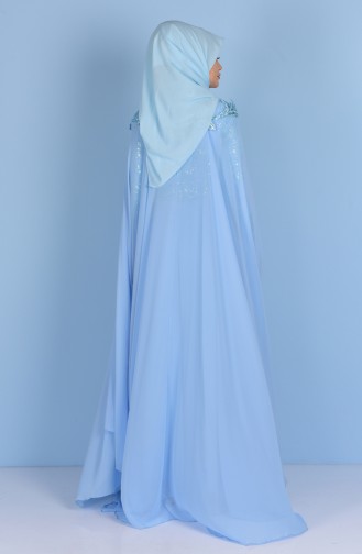 Abendkleid mit Pailetten 7228-02 Baby Blau 7228-02