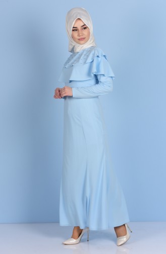 Robe Hijab Bleu Bébé 3139-03