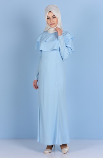 Robe Hijab Bleu Bébé 3139-03
