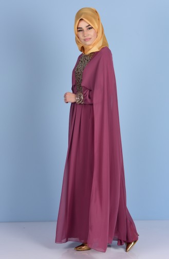 Beige-Rose Hijab-Abendkleider 52551-10