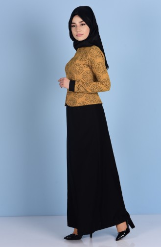 Senf Hijab Kleider 7131-02