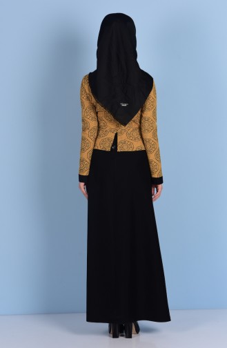 Senf Hijab Kleider 7131-02