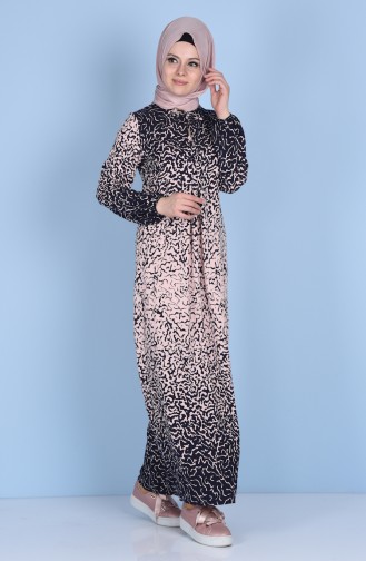 Dunkelblau Hijab Kleider 1339-02