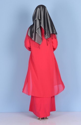 فستان لون مُرجاني 7000-01