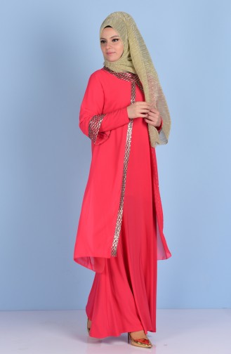 Robe de Soirée Paillette 7005-03 Corail 7005-03