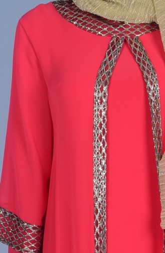 Robe de Soirée Paillette 7005-03 Corail 7005-03